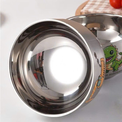 Bát Inox Kèm Thìa Chống Nóng Dày Dặn Cho Bé Ăn Dặm In Hình Con Vật Ngộ Nghĩnh - HÀNG CHÍNH HÃNG MINIIN