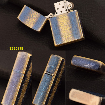 Vỏ Hột Quẹt Bật Lửa Xăng Đá Zorro Z92017B Họa Tiết Hoa Văn In Logo - Dùng Xăng Bấc Đá Cao Cấp