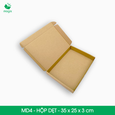 MD4 - 35x25x3 cm - 50 Thùng hộp carton trơn đóng hàng 