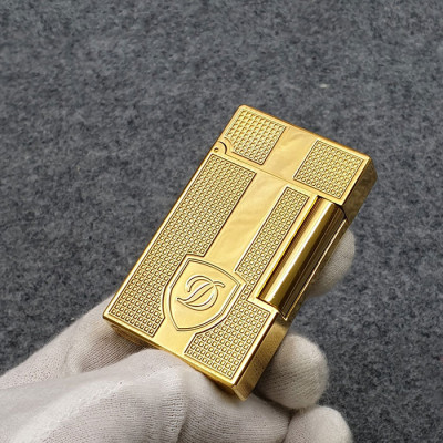 Vỏ Hột Quẹt Bật Lửa Upon Super Ô Vuông Kèm Khiên D144V Màu Vàng - Dùng Gas Đá Cao Cấp