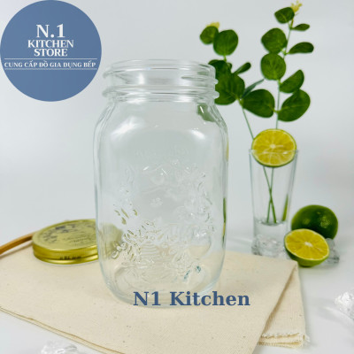 Hũ thủy tinh 1000 ml Quattro Invetro Ý - Hàng Chính Hãng