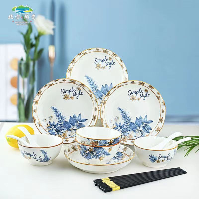 Bộ Bát Đĩa Cao Cấp Gosu Phong Cách Lá Xanh, họa tiết sắc nét độc đáo