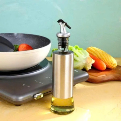 Bình Rót Gia Vị Dầu Ăn, Nước Mắm  200ML – Chai Thủy Tinh Bọc Inox Sang Trọng