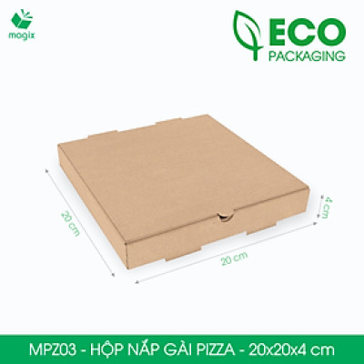 MPZ03 - 20x20x4 cm - 100 Hộp nắp gài pizza đa dụng - Hộp nắp gập, hộp carton gói hàng, hộp quà