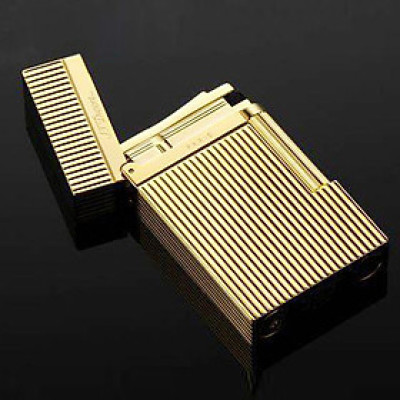 Vỏ Hột Quẹt Bật Lửa Upon D27V Họa Tiêt Kẻ Sọc Vàng, Sang Trọng Và Lịch Lãm - Dùng Ga Đá Cao Cấp