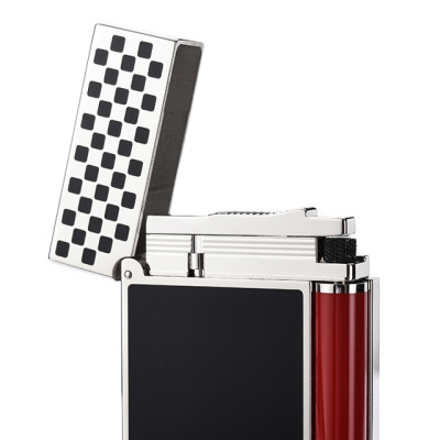 Vỏ Hột Quẹt Bật Lửa Upon D142T Sơn Mài Đen Họa Tiết Caro Trắng Đen Cao Cấp - Dùng Gas Cao Cấp