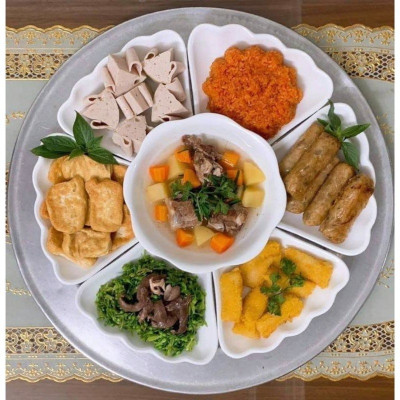 Bộ Bát Đĩa Hoa Mặt Trời 6836 Việt Nhật Loại Lớn - Bộ Bát Đĩa Bày Cỗ 