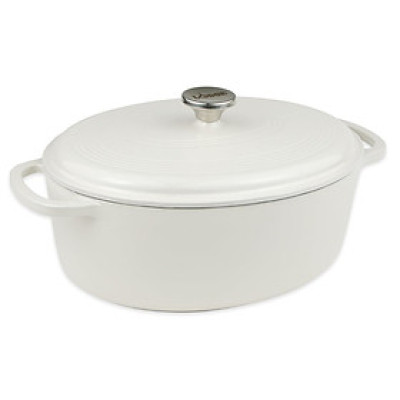 Nồi Gang Phủ Men Oval Lodge - Màu Trắng 6.6L
