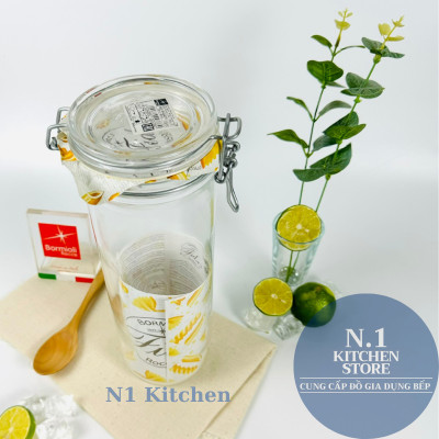 Hũ thủy tinh nắp cài kín hơi đựng mì ý Fido 1360ml - Bormioli Rocco Ý -  Hàng chính hãng