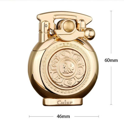 Vỏ Hột Quẹt Bật Lửa Xăng Đá Chief CF208 Thiết Kế Họa Tiết Hoa Sen Đẹp Độc Lạ - Dùng Xăng Bấc Đá Cao Cấp