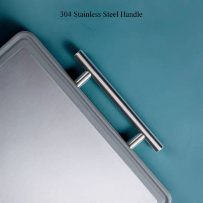 Thớt INOX 304 cao cấp với thiết kế 2 mặt bền bỉ, tiện lợi, an toàn cho sức khỏe: kháng khuẩn, chống nấm mốc, chống trơn trượt (SIZE LỚN)