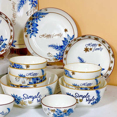 Bộ Bát Đĩa Cao Cấp Gosu Phong Cách Lá Xanh, họa tiết sắc nét độc đáo