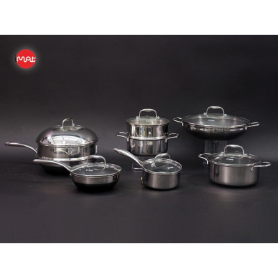 Bộ 6 nồi chảo chống dính bếp từ iMat Hybrid kết hợp giữa lớp phủ điêu khắc chống dính Daikin và inox 430