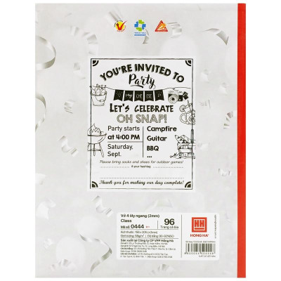 Combo 5 Vở 4 Ô Ly Ngang 96 Trang 58gsm Class Let