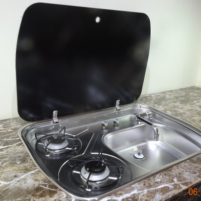 Bếp gas đôi 2 x 1.35kW tích hợp bồn rửa có nắp