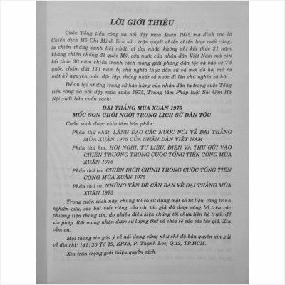 Sách Đại Thắng Mùa Xuân 1975 – Mốc Son Chói Ngời Trong Lịch Sử Dân Tộc (V2275D)