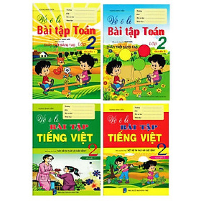 Sách - Combo Vở Ô Li Bài Tập Toán Lớp 2 + Vở Ô Li Theo Mẫu Chữ Lớp 2 (Bám Sát SGK Chân Trời Sáng Tạo) (Bộ 4 Cuốn) - HA