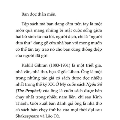 Ngôn Sứ - Bí Mật Cuộc Sống Giữa Hai Bờ Sinh Tử - Kahlil Gibram; Lệ Hằng dịch