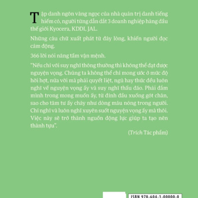 Inamori Kazuo Mỗi Ngày Một Câu Nói Nâng Tầm Vận Mệnh - TRE