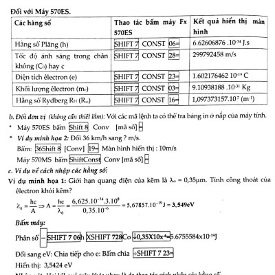 Thủ Thuật Casio Giải Nhanh Trắc Nghiệm Vật Lí Lớp 12