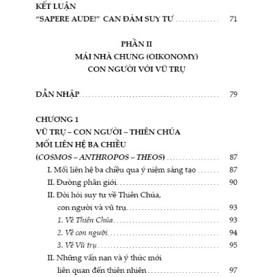 DẪN NHẬP TRIẾT HỌC – Về Con Người – Vũ Trụ – Thiên Chúa