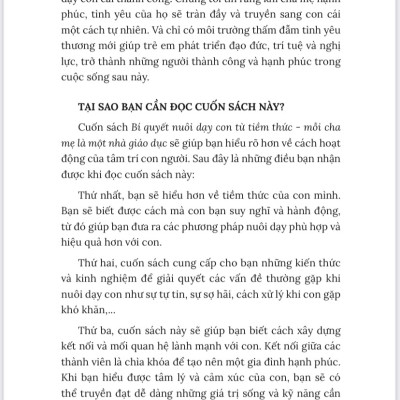 Sách BÍ QUYẾT NUÔI DẠY CON TỪ TIỀM THỨC