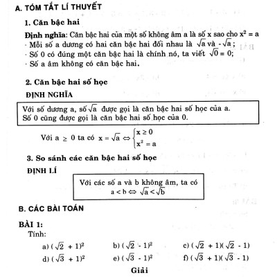 Luyện Thi Toán Đại Số Lớp 9