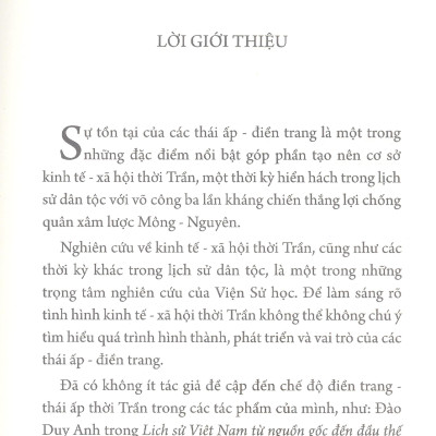 Thái Ấp - Điền Trang Thời Trần (Thế kỷ XIII - XIV)