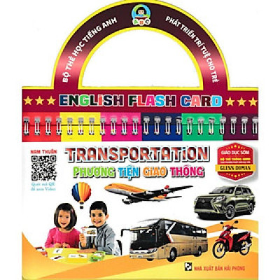 Sách - Bộ Thẻ Học Tiếng Anh - Phát Triển Trí Tuệ Cho Trẻ - Phương Tiện Giao Thông - Hồng Ân
