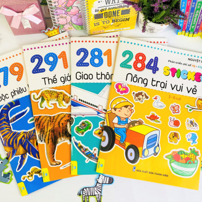 Sách Combo 5 cuốn Sticker phát triển chỉ số thông minh IQ-EQ-CQ dành cho bé từ 3-6 tuổi -Ndbooks