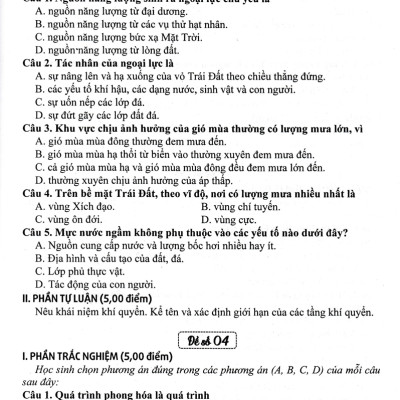 Sách tham khảo- Bộ Đề Kiểm Tra Địa Lí Lớp 10_HA