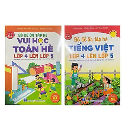Sách - ( combo 2 cuốn ) Bộ đề ôn tập hè vui học toán + tiếng việt lớp 4 lên lớp 5