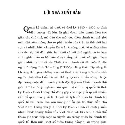 Hai cực hay đa cực quan hệ chính trị quốc tế năm 1945 - 1955 và tác động tới cách mạng Việt Nam - bản in 2024
