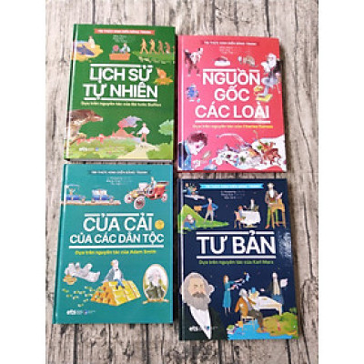 Combo Tri Thức Kinh Điển Bằng Tranh: Tư Bản + Nguồn Gốc Các Loài + Lịch Sử Tự Nhiên + Của Cải Của Các Dân Tộc