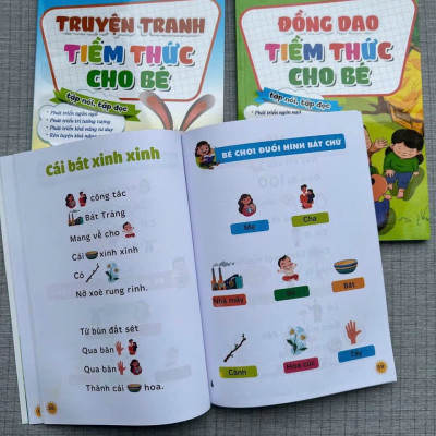 Sách- Combo 3 cuốn sách Truyện Tranh- Thơ - Đồng dao Tiềm thức cho bé (giúp bé tập nói, tập đọc nhanh)