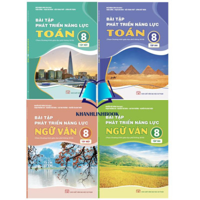 Sách - Combo 4 cuốn Bài tập phát triển năng lực Toán + Ngữ văn 8 ( kết nối )