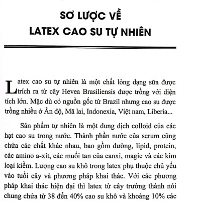 Sách - Sổ Tay Công Nghệ - Latex - Cao Su Tự Nhiên