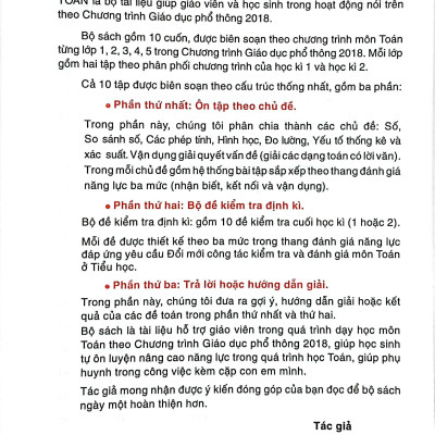 Sách - Kiểm Tra Và Đánh Giá Năng Lực Toán 3 - Học Kỳ 2 (Biên Soạn Theo Chương Trình GDPT 2018)