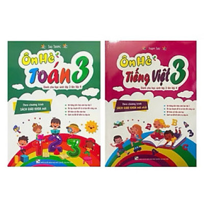 Sách - (combo 2 cuốn ) Ôn hè toán 3 + ôn hè tiếng việt 3 - dành cho học sinh lớp 3 lên lớp 4