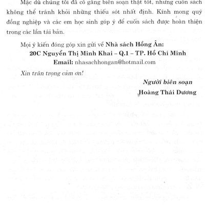 Bộ Đề Thi Thử THPT Tiếng Anh - Hoàng Thái Dương + Tặng Phiếu Trắc Nghiệm 50 Câu - HA