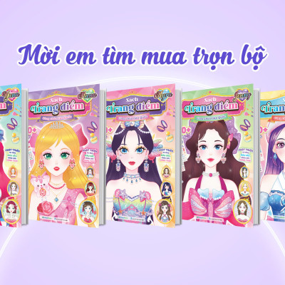 Combo Sách trang điểm công chúa Hàn Quốc Myra, Yuna, Jenny, Hana, Sunny (5 cuốn) (Tô màu và bóc dán hơn 500+ stickers cho bé)