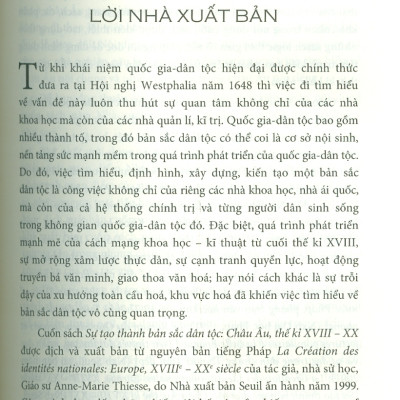 SỰ TẠO THÀNH BẢN SẮC DÂN TỘC - Châu Âu Thế Kỉ XVIII - XX - Anne-Marie Thiesse - Nguyễn Thị Hạnh, Nguyễn Hoàng Như Thanh dịch - NXB Đại học Sư phạm