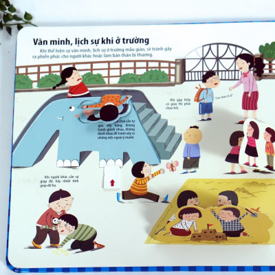 Sách Tương Tác Đinh Tị - Bách Khoa Kỹ Năng Sống Đa Tương Tác - Sách Lật Mở Chuyển Động Dành Cho Bé Từ 0-6 Tuổi (4 Chủ Đề)