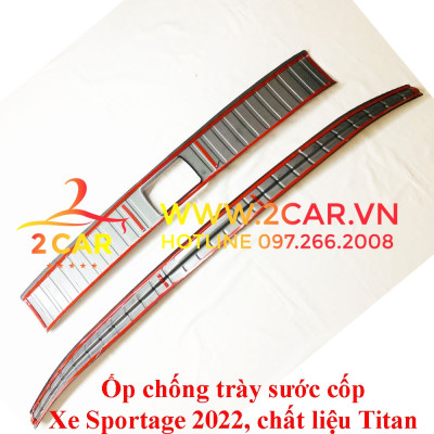 Ốp chống trầy cốp trong, ngoài xe KIA Sportage 2022, 2023 chất liệu TITAN cao cấp, chống trày sước cốp Sportage Titan