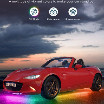 Đèn LED gầm ô tô Govee RGBIC Exterior Car Underglow Light H6184 | Kháng nước, cảm biến nhạc RGB 16 triệu màu