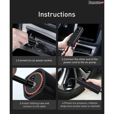 Máy bơm lốp xe hơi thế hệ mới Baseus Super Mini Inflator Pump