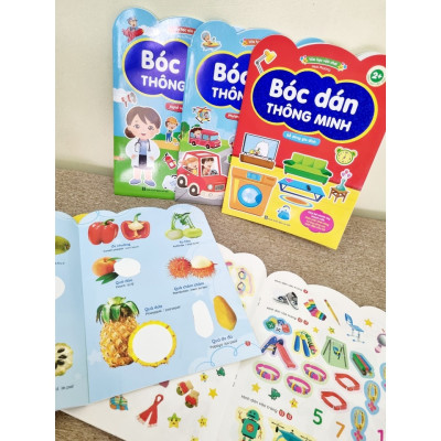 sách - bóc dán thông minh song ngữ việt anh dành cho trẻ từ 2-6 tuổi (bộ 6 cuốn)