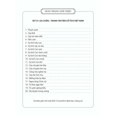 Sách - Truyện Set 20 Quyển Truyện Cổ Tích Ngẫu Nhiên Hay Cho Bé, Mẫu Truyện Cho Bé Trước Giờ Đi Ngủ