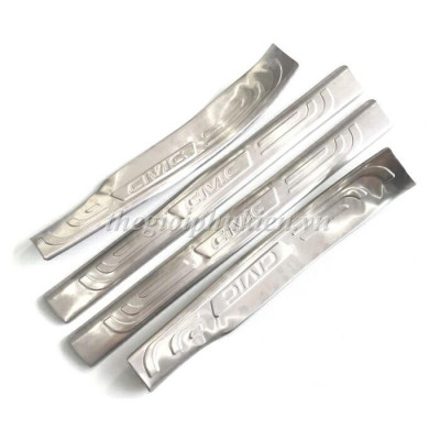 BỘ SẢN PHẨM Nẹp bước chân và ốp chống trầy cốp Honda Civic 2016-2019 - Mẫu Inox