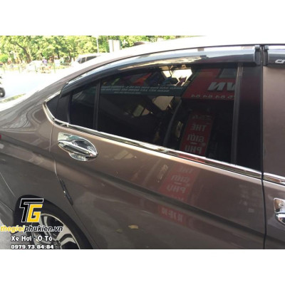 Bộ vè che mưa Hyundai City 2015-2020 chỉ mạ Crom cao cấp